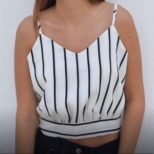 Women’s Crop Vneck Cami with Self Tie Back